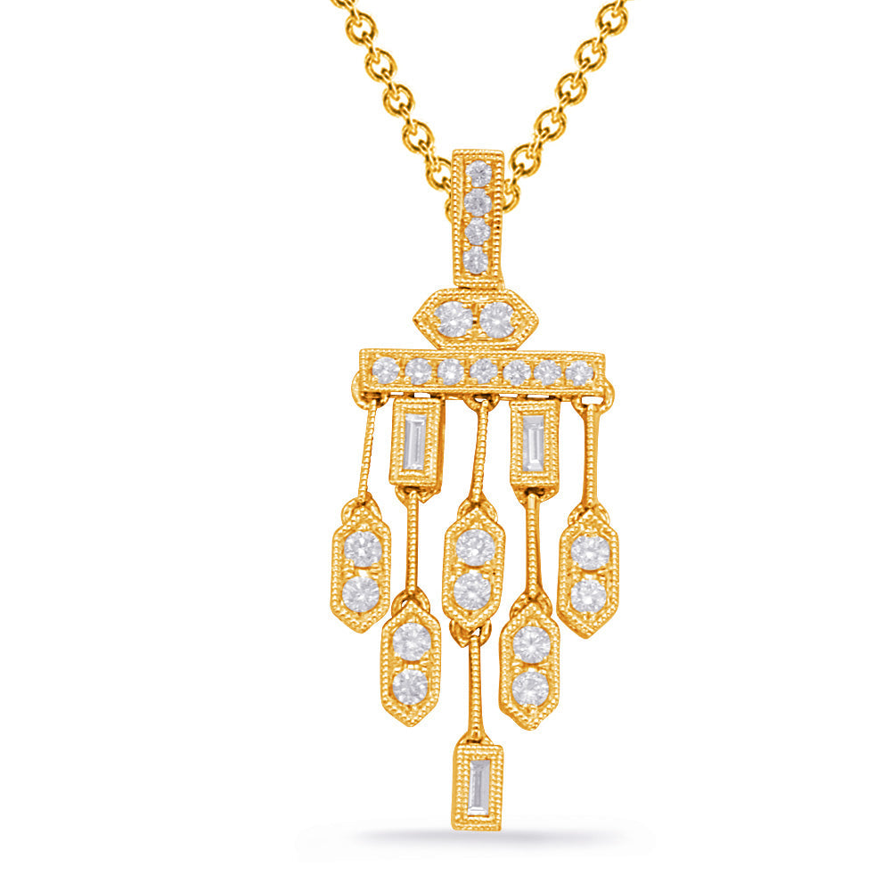 Yellow gold fashion pendant