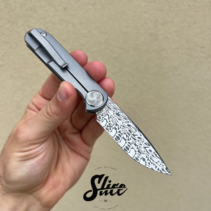 *SOLD* Gareth Bull 2.75" Damasteel Shamwari Spiro