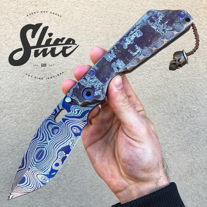 **SOLD** Mick Strider XL with Sole-Authored Cobalt forged Damascus.