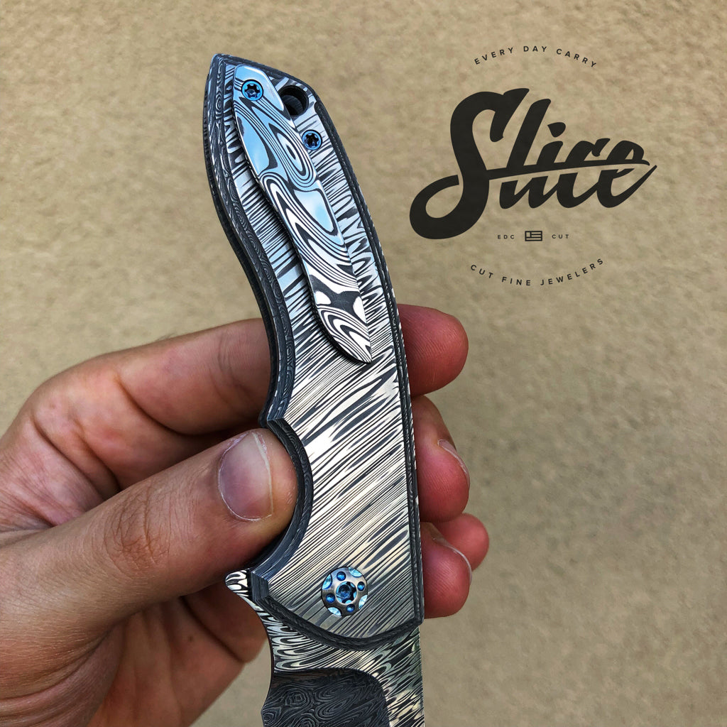 *SOLD* Rod Olson Knives Gemini full dress ALL damasteel!