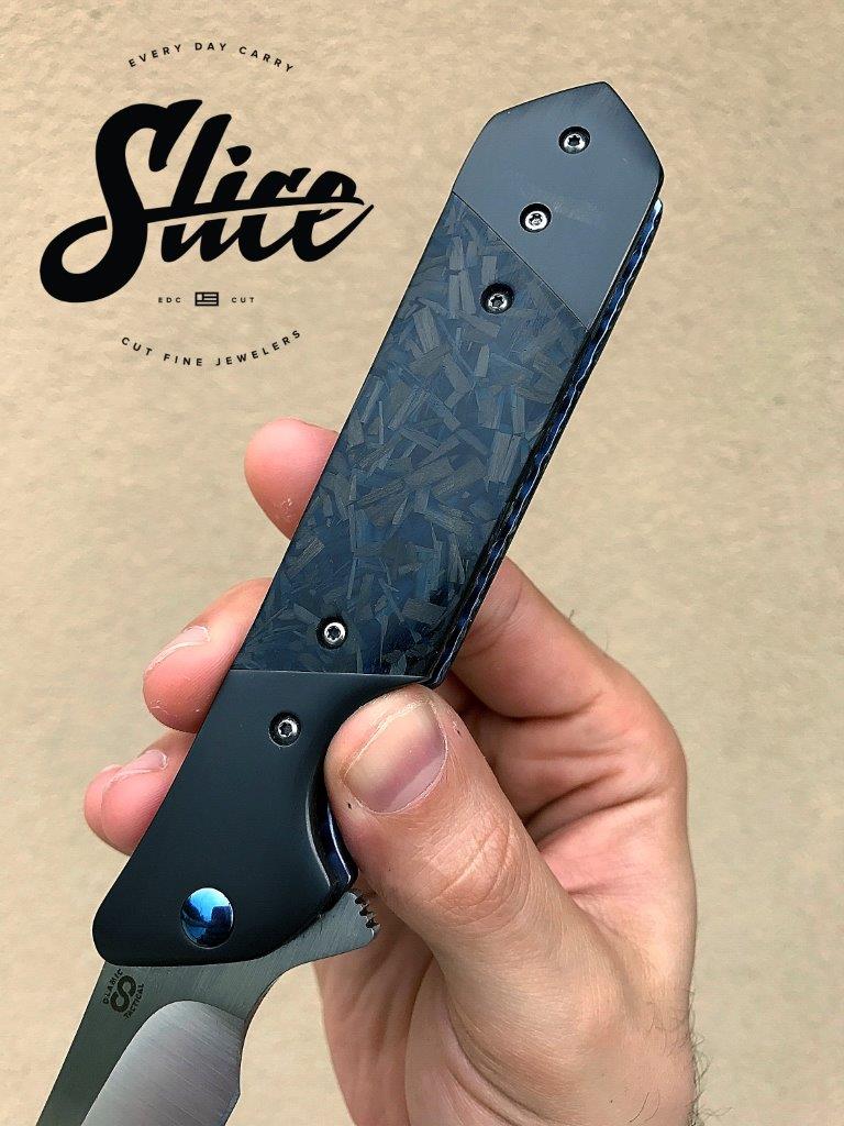 **SOLD** Olamic Rainmaker with zirconium and blue shred carbon fiber.