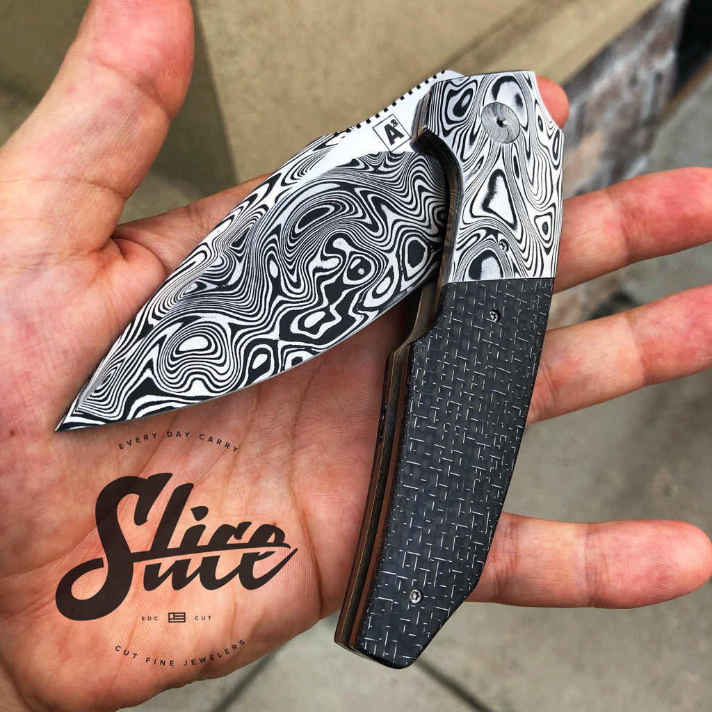 *SOLD* A2 Knives A6 premium in damasteel