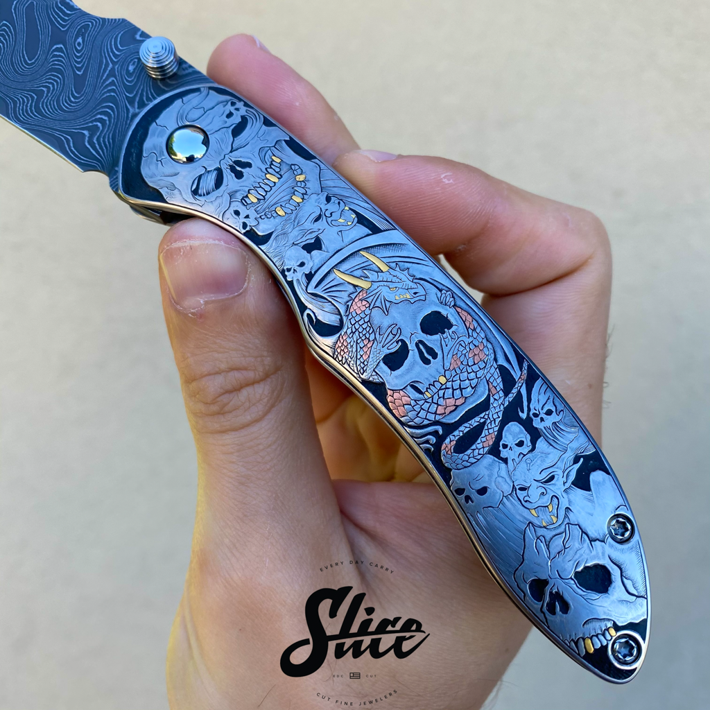 JI Knives Jolt engraved by Pedro Villarrubia (Jonas Iglesias)