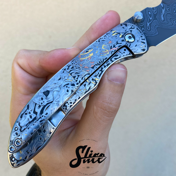 JI Knives Jolt engraved by Pedro Villarrubia (Jonas Iglesias)