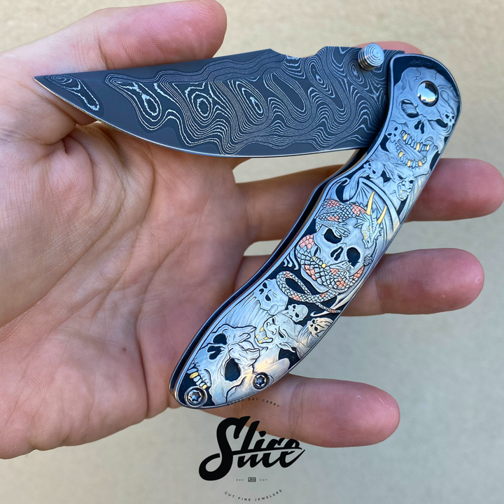 JI Knives Jolt engraved by Pedro Villarrubia (Jonas Iglesias)