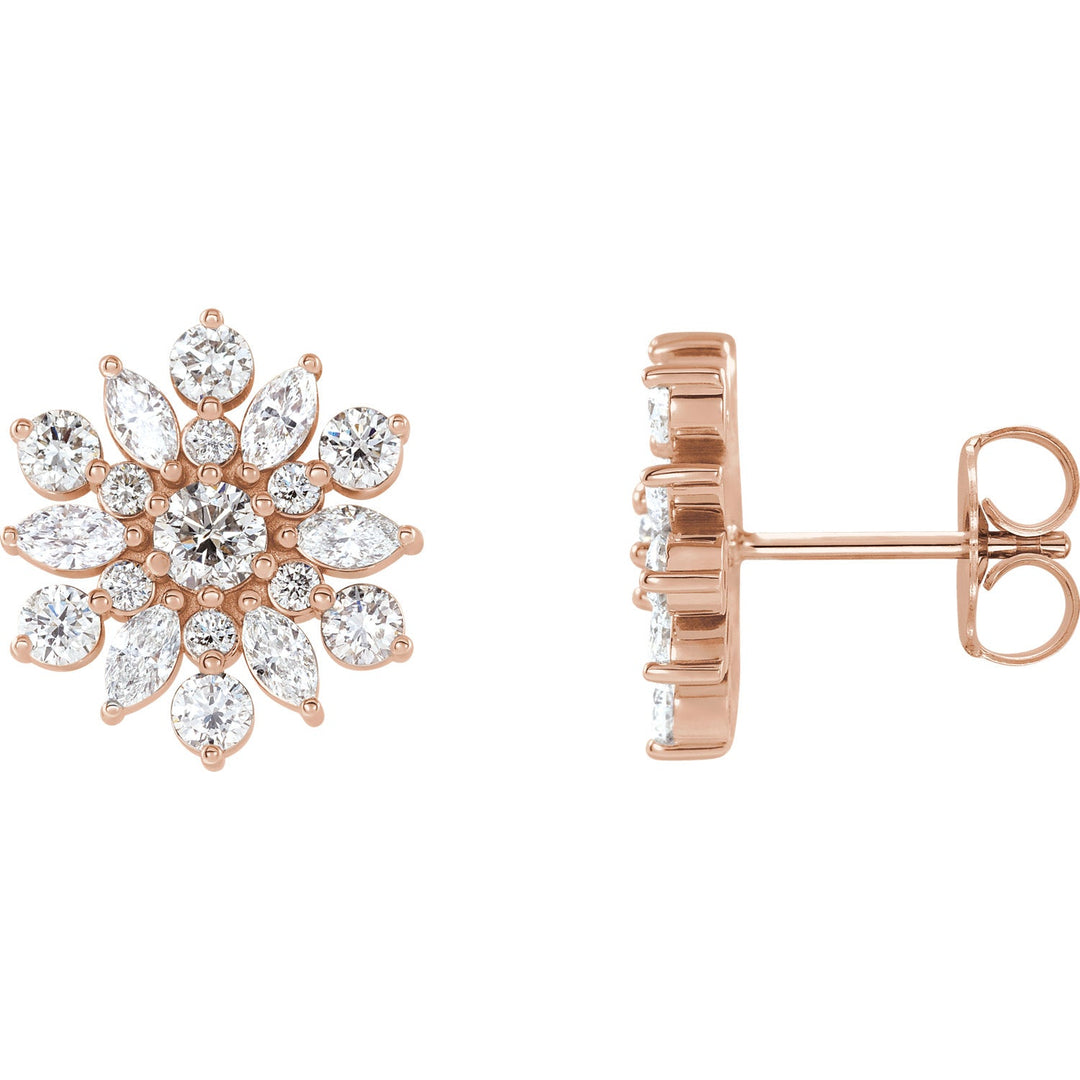 Diamond Vintage-Inspired Stud Earrings